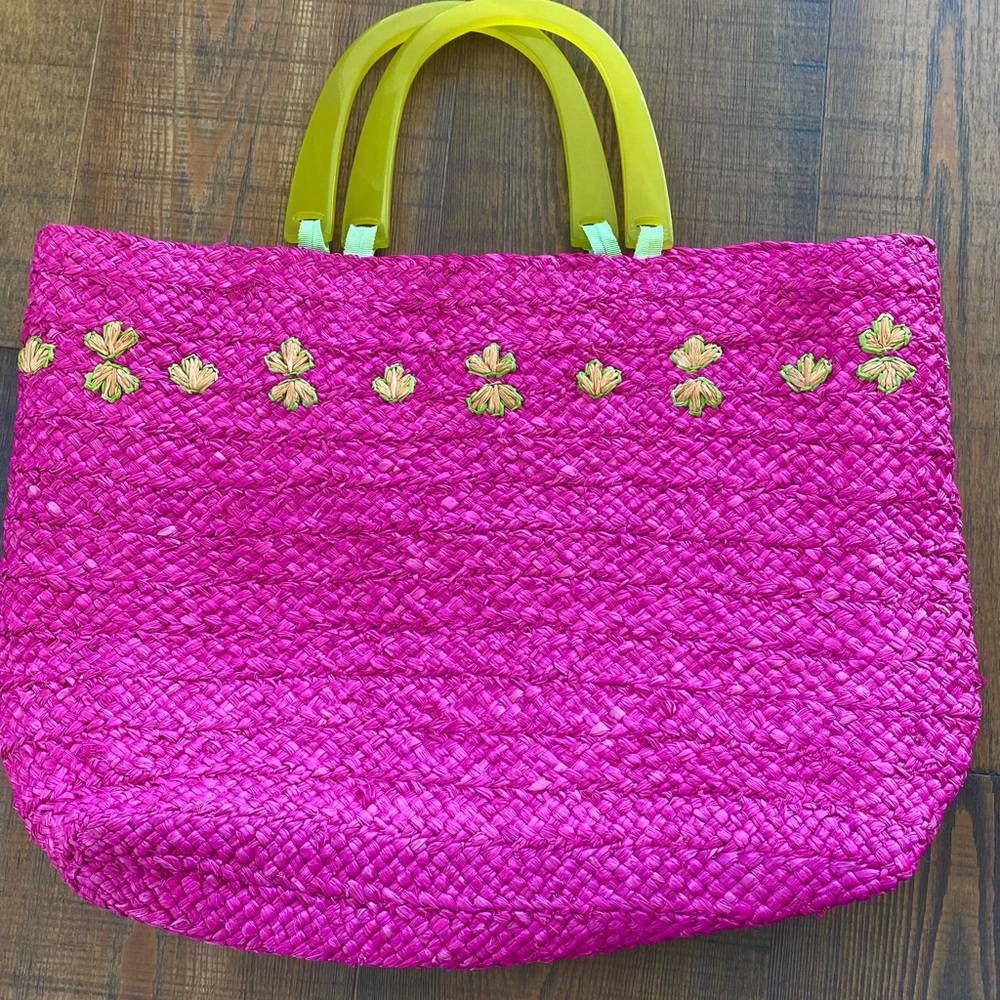 Summer Vintage Woven Bag in Fuchsia/ Bright Magenta